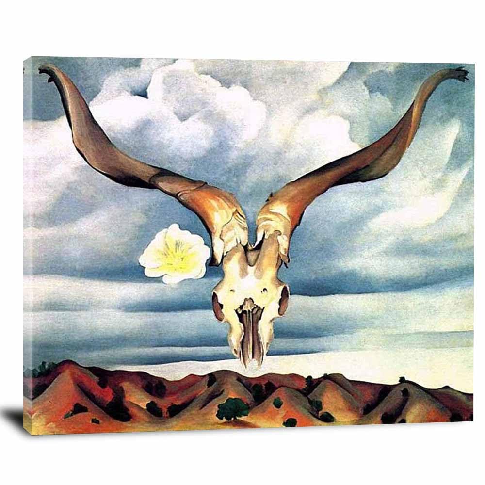Amazon.com: Ram's Head, White Hollyhock-Hills by Georgia O'keeffe